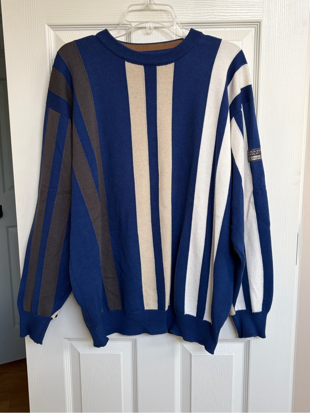 Vintage Pringle Nick Faldo Crewneck Sweater Golf Size M Oversized Striped